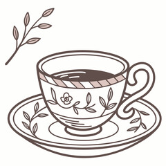 tea cup icon isolated on white background