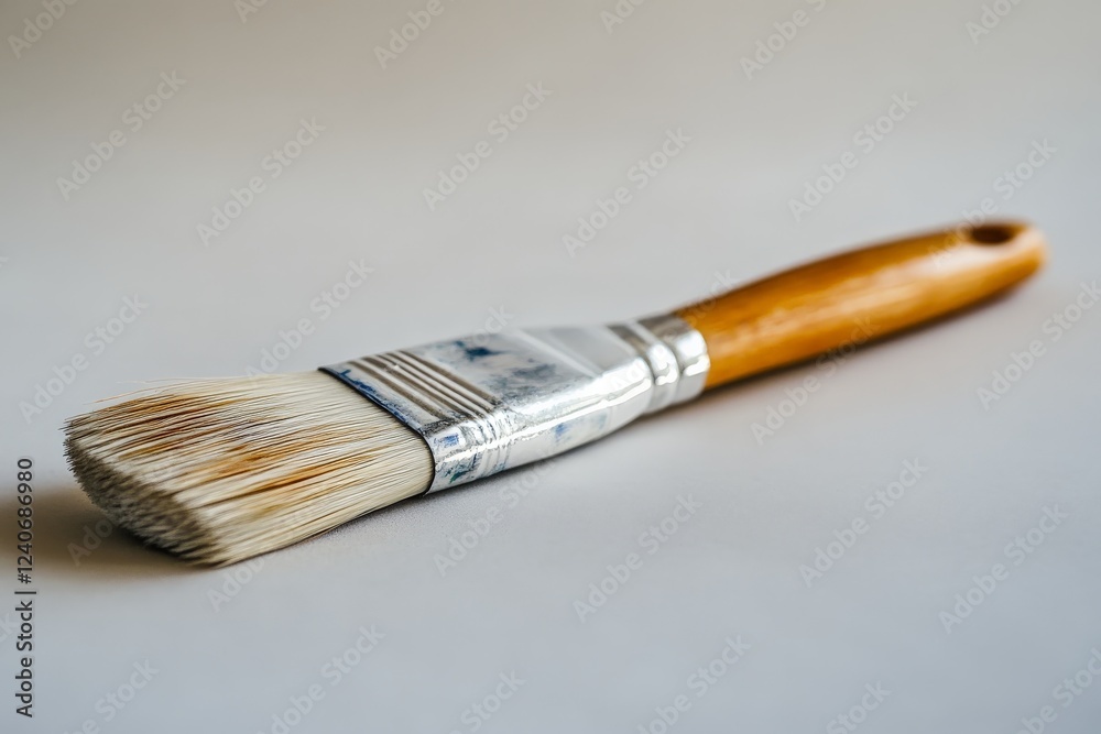 Aufkleber quality paintbrush resting on a smooth surface showcasing craftsmanship used for artistic projects