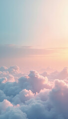 Dreamy pastel clouds stretch across a serene sky at dusk, capturing the essence of tranquility and beauty in nature's palette