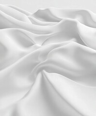 Obraz premium Soft White Fabric Drapery with Gentle Waves and Textured Surface