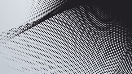 Black and white halftone pattern background for fabric style or presentation