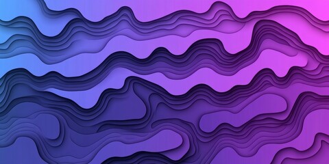 Abstract Background With Dynamic Layered Waves, Seamless Looping Animation Of Colorful Wavy Surface