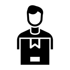 Delivery Courier Glyph Icon Design