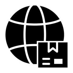 Worldwide Shipping Glyph Icon Design