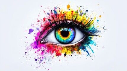 Colorful Eye with Rainbow Iris