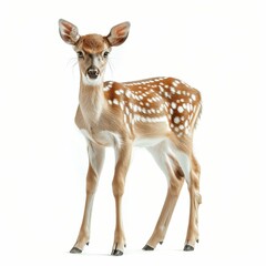 Young fawn standing gracefully with spots.