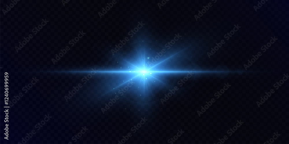 Fototapete Vivid purple glow of light lens reflection. Abstract glow and glare effect for illustrations and game interface design. Vector