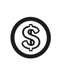Obraz premium Bold Dollar Sign Inside Circular Frame Icon for Financial Themes