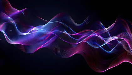 Abstract flowing waves of vibrant colors in a dark background, creating a dynamic visual effect