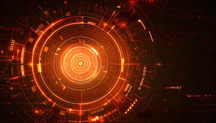 Obraz premium Futuristic abstract digital background featuring glowing circular patterns and intricate designs