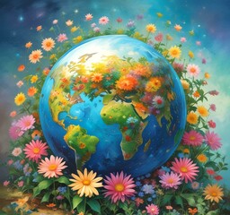Naklejka premium Illustration of globe earth.