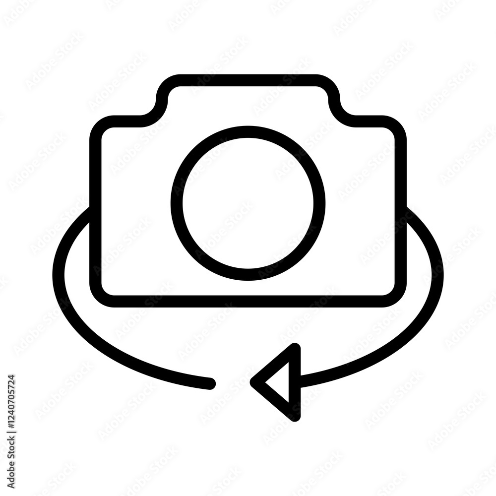 Poster camera front vector icon