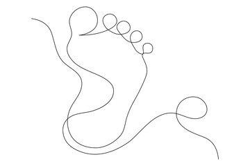 Foot sole Continuous one line art drawing of scissors vector illustration design