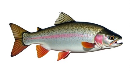 Obraz premium Freshwater Trout, Realistic Cutout, Bright Colors