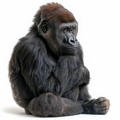 Obraz premium Thoughtful gorilla in a serene pose.