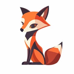 Obraz premium Stylized fox illustration in vibrant colors.
