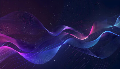 Fototapeta premium Abstract waves of vibrant colors flowing through a dark background, creating a dynamic visual effect (3)