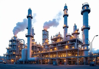 Oil & Gas Plant Turbine Exhaust Pipeline - Stunning Industrial Scene