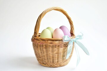 Naklejka premium Easter Basket with Colorful Eggs