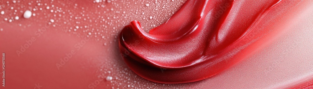 Poster rich red-to-crimson gradient flows softly with a metallic sheen, featuring subtle highlights and sha