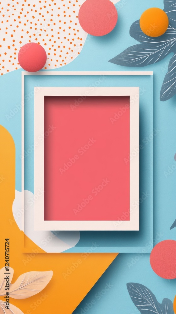 Aufkleber Creative template with bright colors and empty space for text insertion suitable for various design projects. Generative AI