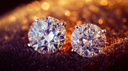 Elegant Diamonds Displayed on Velvet Background
