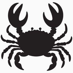 crab isolated on white silhouette