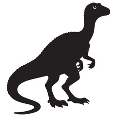 deinonychus isolated on white silhouette