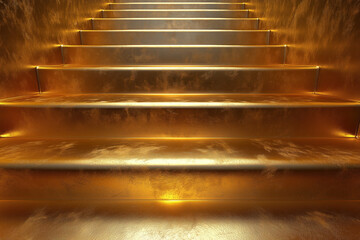 Golden stairs symbolizing success and prosperity