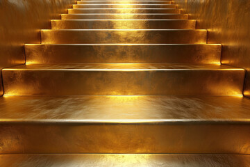 Gleaming steps of gold as a symbol of prosperity