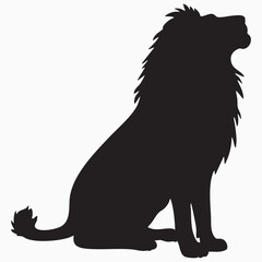 lion isolated on white silhouette
