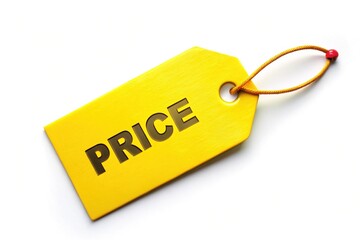 Yellow Price Tag Label with Depth and Mood