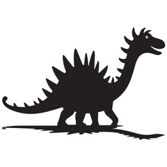 brontosaurus isolated on white silhouette