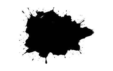 Ink splatter icon, silhouette, outline, vector, illustration, isolated on a white background