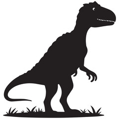 utahraptor isolated on white silhouette