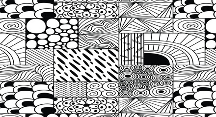 hand drawn zen doodle pattern illustration