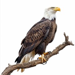 Obraz premium Majestic eagle perched on a branch.