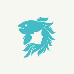 Lady Fish hair logo