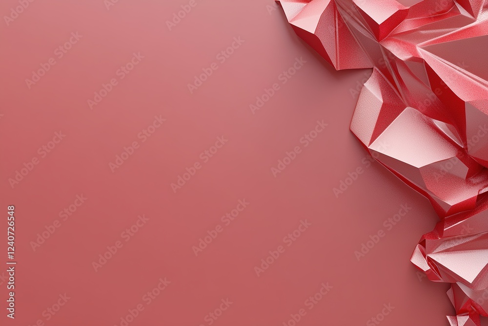 Poster this abstract red background showcases a subtle, faceted crystal texture that playfully catches ligh