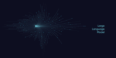 Illustration of abstract stream. Artificial intelligence. Big data, technology, AI, data transfer, data flow, large language model, generative AI   © Krot_Studio