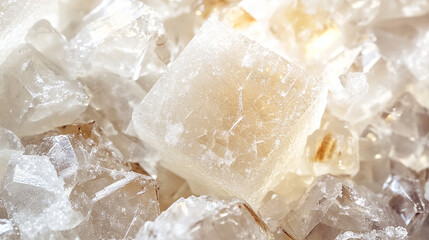 Macro shot of sugar cube crystals
