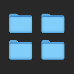 An organized arrangement of blue folder icons, representing digital organization, structure, and technology essentials.