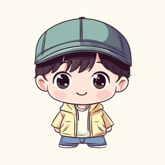 A cute cartoon boy Vector Illustration