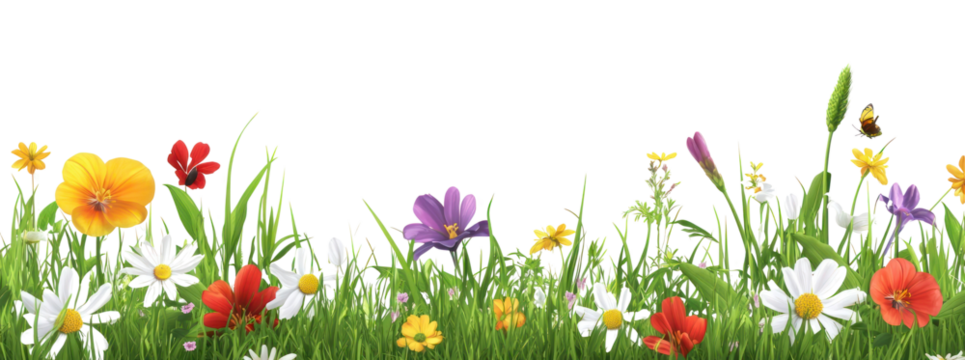 PNG Real spring grass leaves flowers background outdoors.