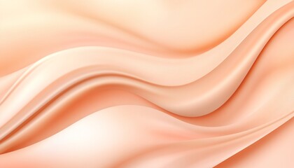 Obraz premium Pastel Peach to Coral Gradient Background, 3D Wave Texture, Elegant Monochromatic Design