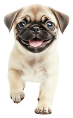 Obraz premium PNG Pug puppy walking pug background happy.