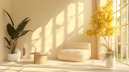 A light yellow design featuring soft curves, friendly elements, and warm tones, creating a cheerful and inviting atmosphere.