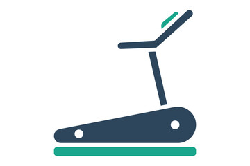 Treadmill icon. solid icon style. icon related to gym and fitness. gym elements vector illustration