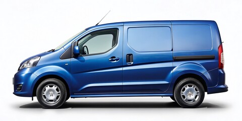 2015 Compact Van, Side View, White Background, Thessaloniki, Greece - Stock Photo