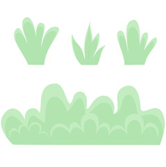 Green bushes. Cartoon forest and park shrubbery